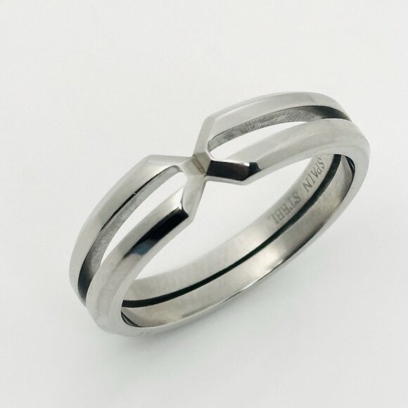 Size 11 Tiffany Zellige Ring by Paloma Picasso in Steel for Men Unisex